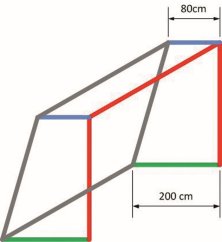 Fotbalová branková síť PP 5 mm, hloubka 0,8 x 2,0 m, rozměr branky 7,32 × 2,44 m
