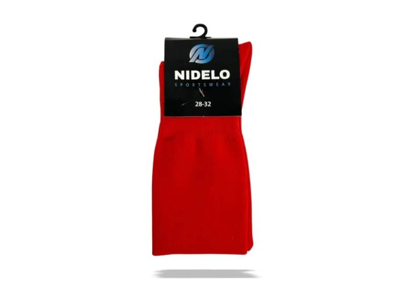 Fotbalové štulpny NIDELO football socks Optimal červená - Velikost ponožek: 42-47