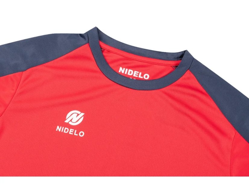 Hráčský dres NIDELO Training shirt S/S Elliant červená - Velikost oblečení: 14y