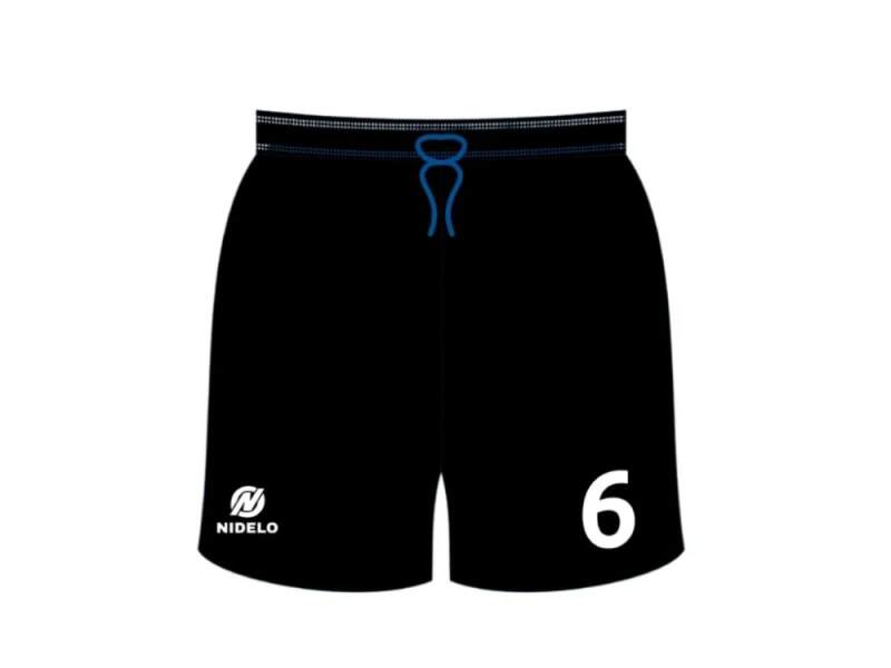 Hráčské kraťasy NIDELO Player shorts L/S Flers sublimation 01 modrá - Velikost oblečení: M