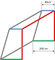 Fotbalová branková síť PP 3,5 mm, plástvová oka, šachovnice, hloubka 0,8 x 2,0 m, rozměr branky 7,32 × 2,44 m